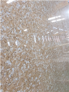 Artificial Quartz Stone Bs2301 Double Color Beige Solid Surfaces Polished Slabs & Tiles Engineered Stone for Hotel Kitchen Bathroom Counter Top Walling Panel Environmental Building Materials