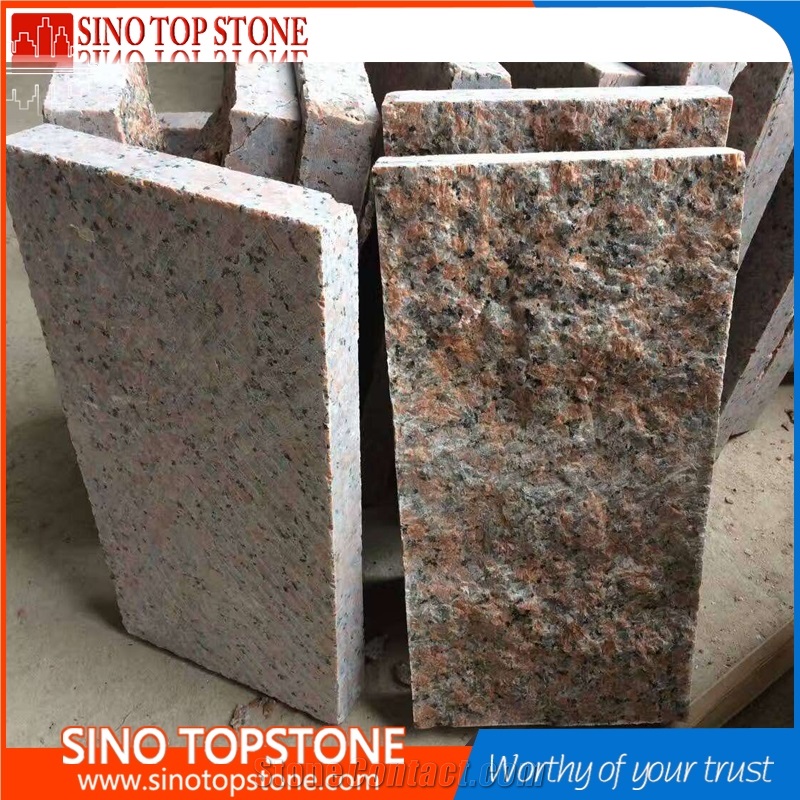 Split Faced G652 Maple Red Granite Tiles, Wall Covering Tiles or Driveway Red Granite Paving Stone