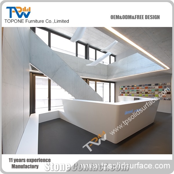 Artificail Marble Stone School Reception Desk Tops Acrylic Solid Surface School Reception Counter Tops for School Furniture