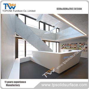 Artificail Marble Stone School Reception Desk Tops Acrylic Solid Surface School Reception Counter Tops for School Furniture