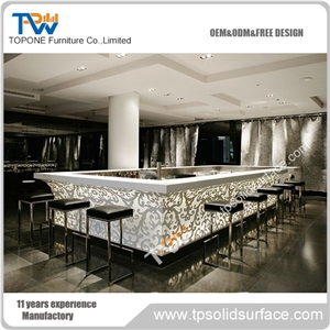 Artificial Marble Stone Decorate Bar Counter Tables Tops Design for Bar Furniture