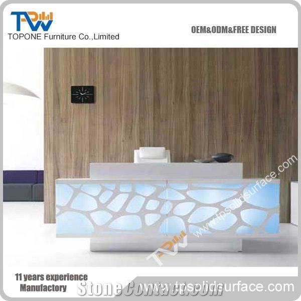 Artificial Marble Stone Led Lighted Illuminated Salon Reception