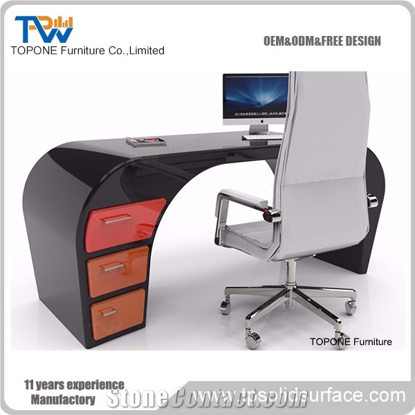 High Tech Acrylic Solid Surface Executive Office Desk Artificial Marble Stone Office Furniture in China Factory Supply