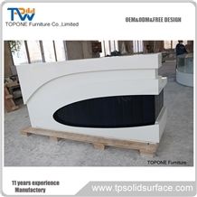 Led Acrylic Solid Surface Reception Desk Tops for Hotel/Customized Design Modern Front Office Desk, Factory Supply Interior Stone Reception Counter Top Furniture with Artificial Marble Stone Desk Tops
