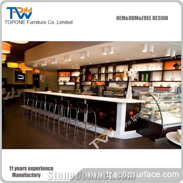 Special Commercial Wooden Bar Counter Tops with Artificial Marble Stone Bar Table Tops for Sale