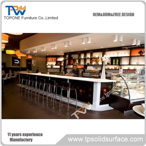 Special Commercial Wooden Bar Counter Tops with Artificial Marble Stone Bar Table Tops for Sale