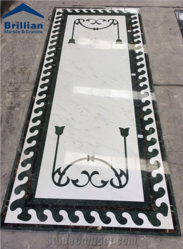 Customized Beautiful Marble Waterjet for Floor,Waterjet Marble Design Floor Pattern ,Flower Pattern Marble Medallion