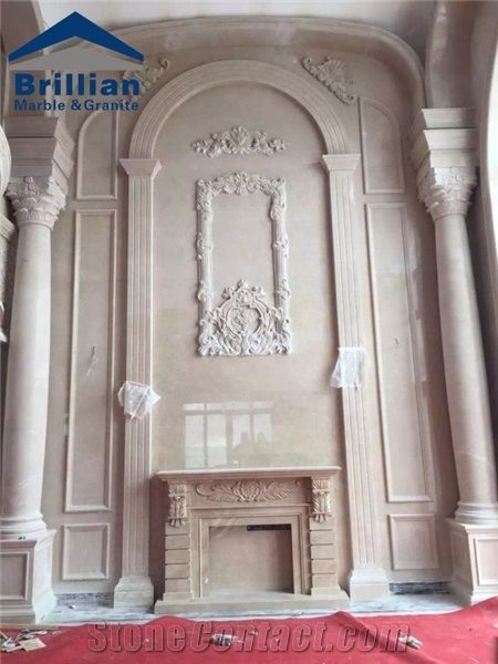 Turkish Marble Beige Marble Tiles,Building Stones 3d Decor,Boder Cnc Carving Marble,Marble Columns Indoor,Decorative Columns,Wall Art Panel,Faux Marble Wall Panels,Composited 3d Wall,Fireplace Carving