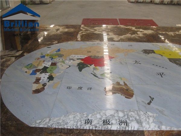 Volakas White Marble Medallions,Laminated Marble Medallions,World Map Marble Medallions,Wall Medallion Tiles,Flooring Medallions Tiles,Marble Water Jet Medallions,Mosaic Medallions,Special Design Deco