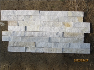 Gc-102z 4 Row White Quartzite Cultured Stone, Stacked Stone Veneer