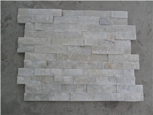 Gc-102z 4 Row White Quartzite Cultured Stone, Stacked Stone Veneer