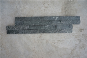 Gt-101 4 Row Black Quartzite 10cm*40cm-0.8-1.5cm Thick