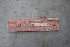 Pink Quartzite Cultured Stone, Ledge Stone, Stacked Stone Veneer