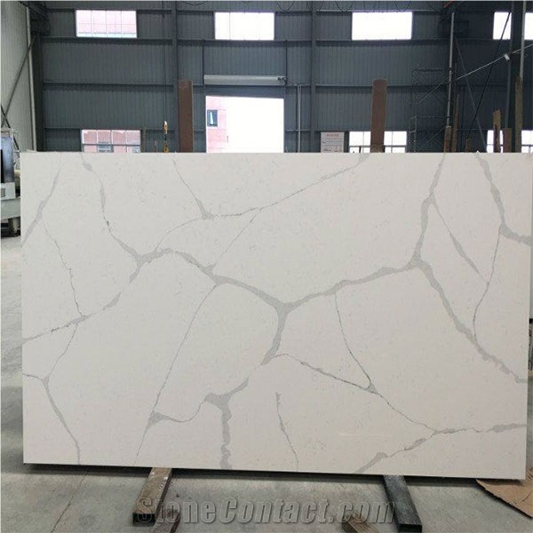 Sparking Calacatta Tiles & Series, Glass and Mirror Quartz Stone, Quartz Surface, Cut to Size