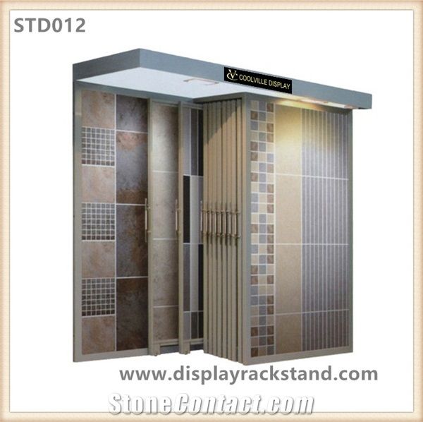 Metal Free Standing Sliding Display Stands for Granite Marble Mosaic