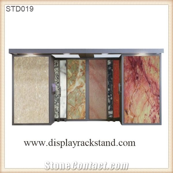 Slab Stone Displays Racks Onyx Displays Tower Portable Floor Display Racks for Limestone Slate Tile Showroom Display Frames