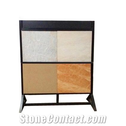 Tile Displays Stands Marble Granite Tile Sliding Display Racks for Showroom Metal Hanging Display Racks for Stone