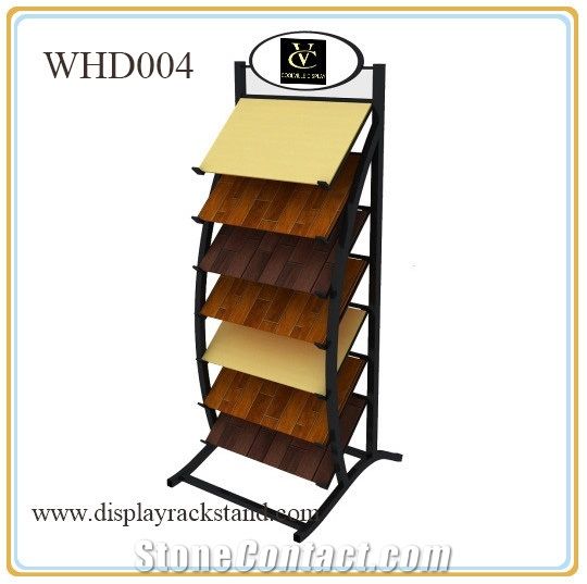Waterfall Hardwood Displays Exhibition Stand Slab Display Ceramic Frame Tile Rack Free Standing Fixture for Exhibition Stone Case Ceramic Metal Steel Shelf Stone Frame Racks for Showroom Stand