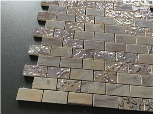 Brown Color Shinny Surfaces Microcrystal Glass Mosaic Tile