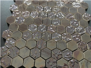 Hexagon Glass Wall Kitchen Backsplash Mosaic Tile