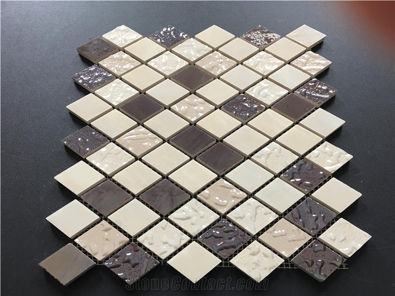 Microcrystal Glass Ceramic Mosaic Tile for Wall,Kitchen Decorate Material