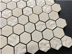 Microcrystal Glass Hexagon Mosaic Tile