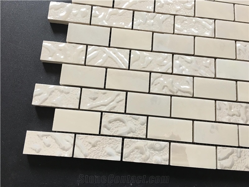 White Microcrystal Glass Mosaic Wall Tile