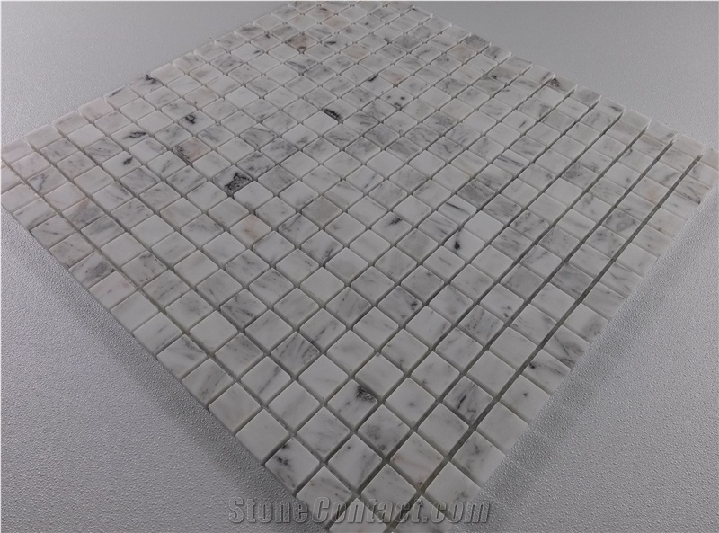 White Natural Marble Mosaic Wall Kitchen Bathroom Tile