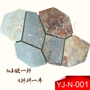 Rusty Color, Slate Net Paste, Natural Slate, Salte Flagstone Floor Tiles and Wall Tiles, Slate Covering, Hebei Province, China