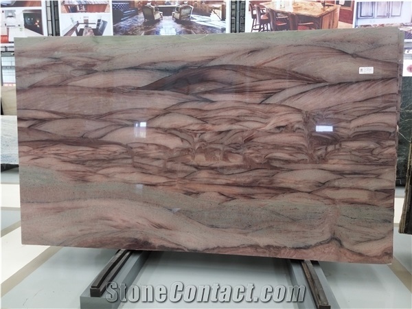 Hot Sale Brazil Products Polished Wild Sead Quartzite, Red Quartzite,Wave Quartzite Slabs, Tiles, Cut to Size for Flooring, Countertop, Walling.