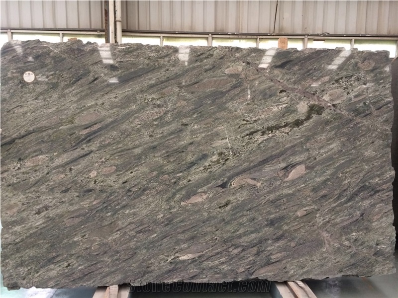 Verde Imperial Lineal,Verde Rey Imperial,Imperial Green Granite/Blackish Green Slabs/Brazil/Polished/For Countertops, Exterior - Interior Wall