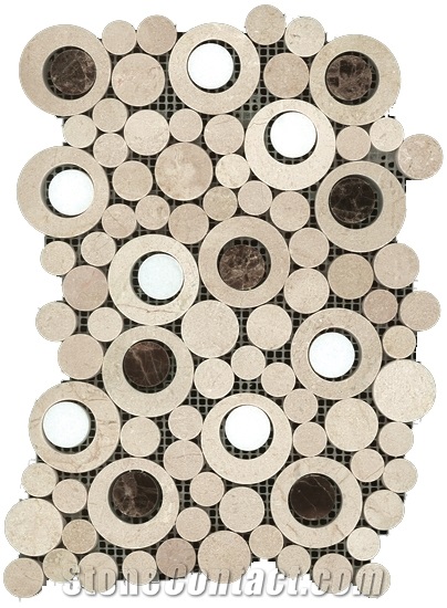 Penny Round Marble Mosaic Tiles