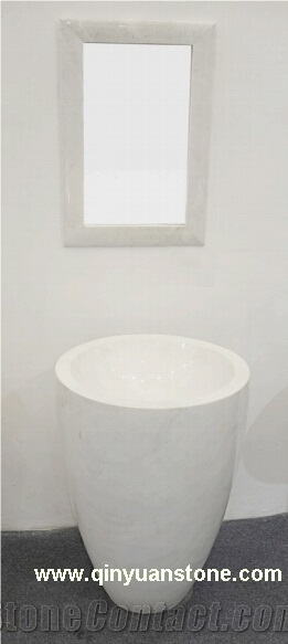 White Marble Mirror Frames Marble Pedestal Basins