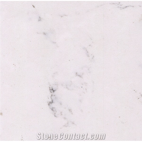 Textured Bianco Carrara Marble Look Quartz Stone Slab Ot 0601 for Kitchen and Vanity
