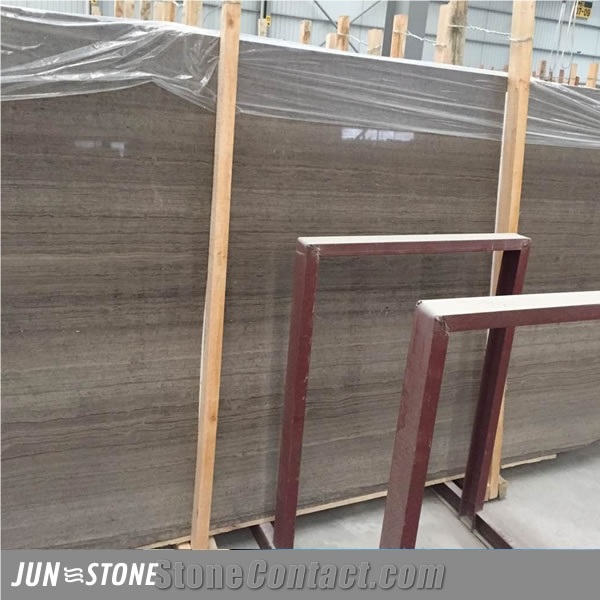 Quarry Direct Supply China Grey Wood Grain Marble Slab, China Serpegiante, Wooden Grey Marble