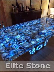 Absolutely Best Quality Natural Well Polished Blue Agate Slabs