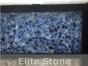 Blue Gemstone Slabs Semi Precious Stone Blue Agate Slabs
