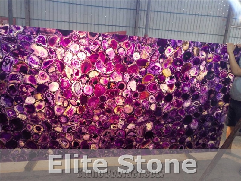 Purple Semiprecious Stone, Agate Stone Slabs Polished Price,Natural Luxury Gemstone Decorative Stone