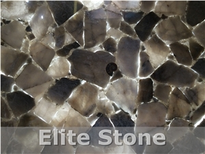 Smoky Agate Grey Agate Ash Agate Semi Precious Stone Translucent Wall Tiles