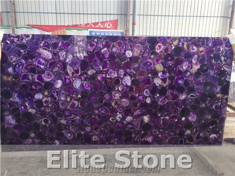 Translucent Amethyst Purple Agate Stone Gemstone Semiprecious Slabs