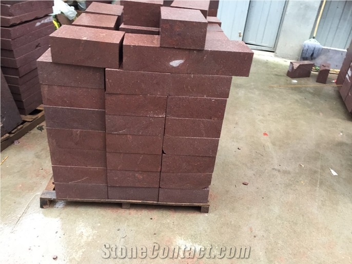 Red Porphyry Granite for Paving Road Flamed Hot Sale