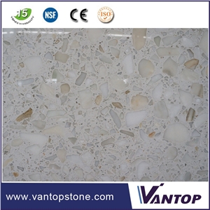 Tianshan White Engineered Marble Stone Slab for Countertops Flooring Vanity Top