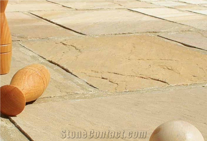 Lalitpur Yellow Sandstone Cube Stone & Pavers Paving Set