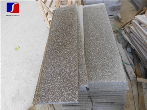 China G664 Pink, Brown Granite Staris, Porrino/Luoyuan Red Cheap Granite in Stair Steps with Bullnose Round Long Edge, Treads and Risers,Stepper