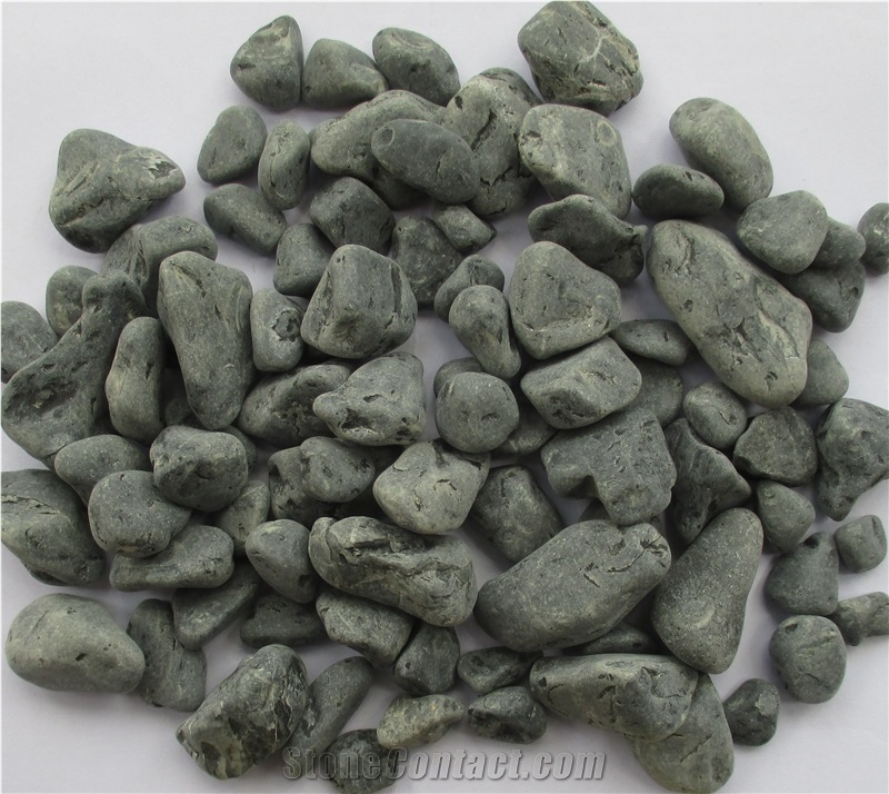 Black Tumbled Pebble Stone, Black Marble Pebble & Gravel