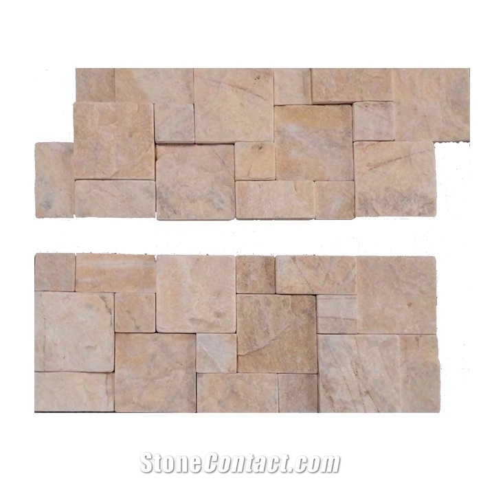 Yellow Marble Combination Exposed Wall Stone