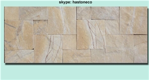 Yellow Marble Combination Exposed Wall Stone
