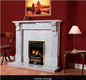 Victorian Corbel White Marble, Victorian Style Fireplace