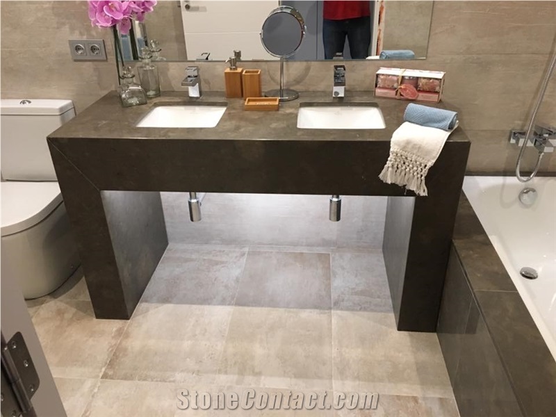 Gris Viola Solid Custom Design Bathroom Top