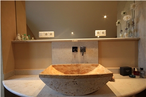 Auerkalk Limestone Vanity Top and Vessel Wash Basin